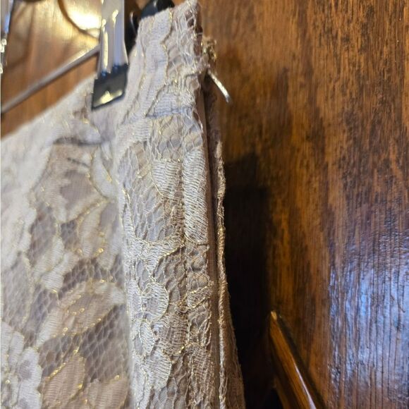 Banana Republic Floral Lace Metallic  Skirt Sz 2 - Picture 3 of 11